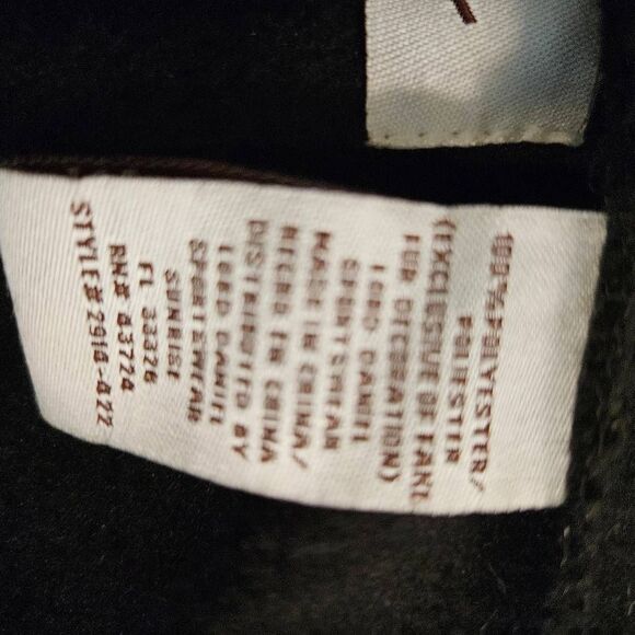 Le Moda black hooded fleece cape, leopard trim. XL. - Picture 4 of 5